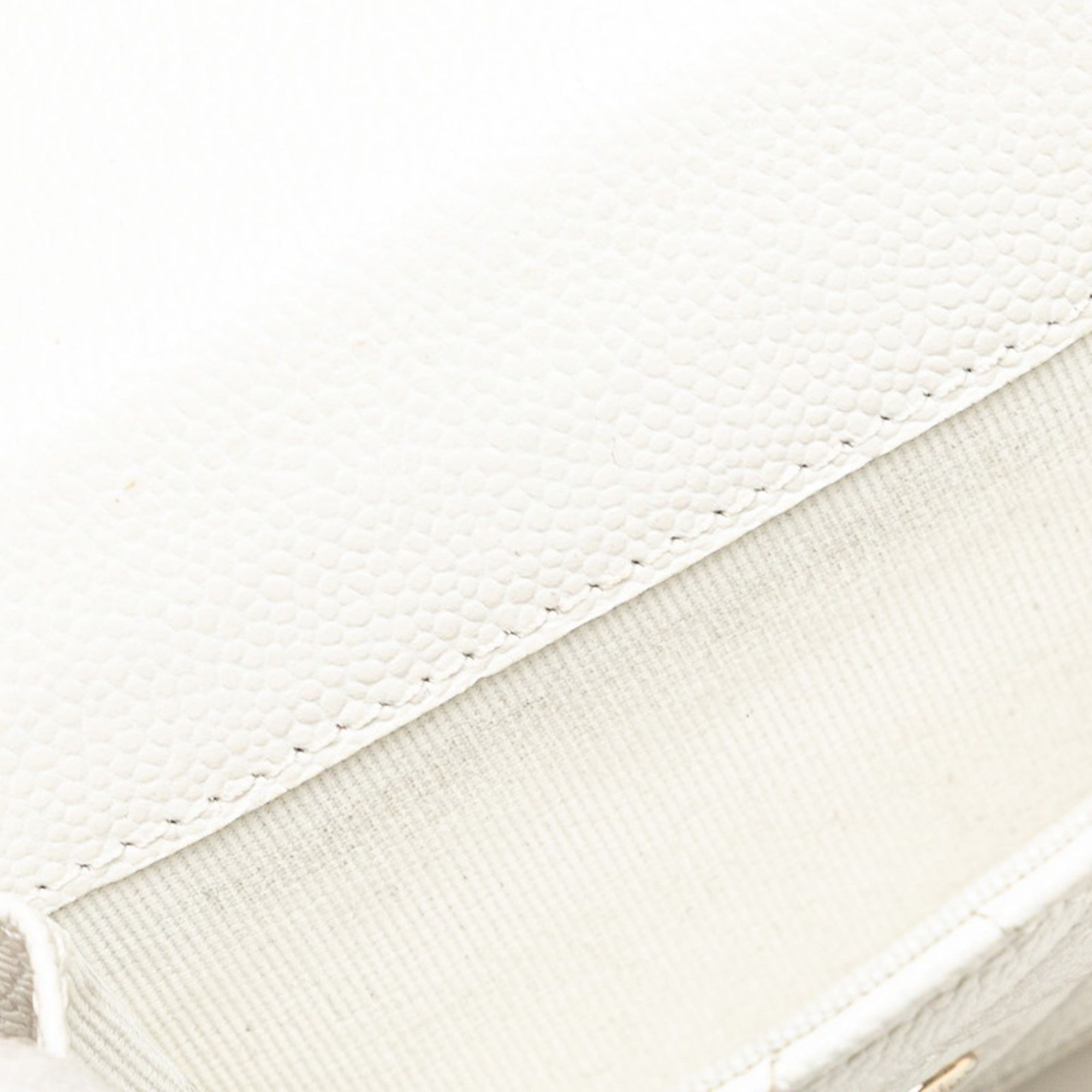 Chanel CHANEL Matelasse Coco Mark Tri-fold Wallet, Compact White, Gold Hardware, Caviar Skin, Women's Size ONE SIZE - 7 Thumbnail