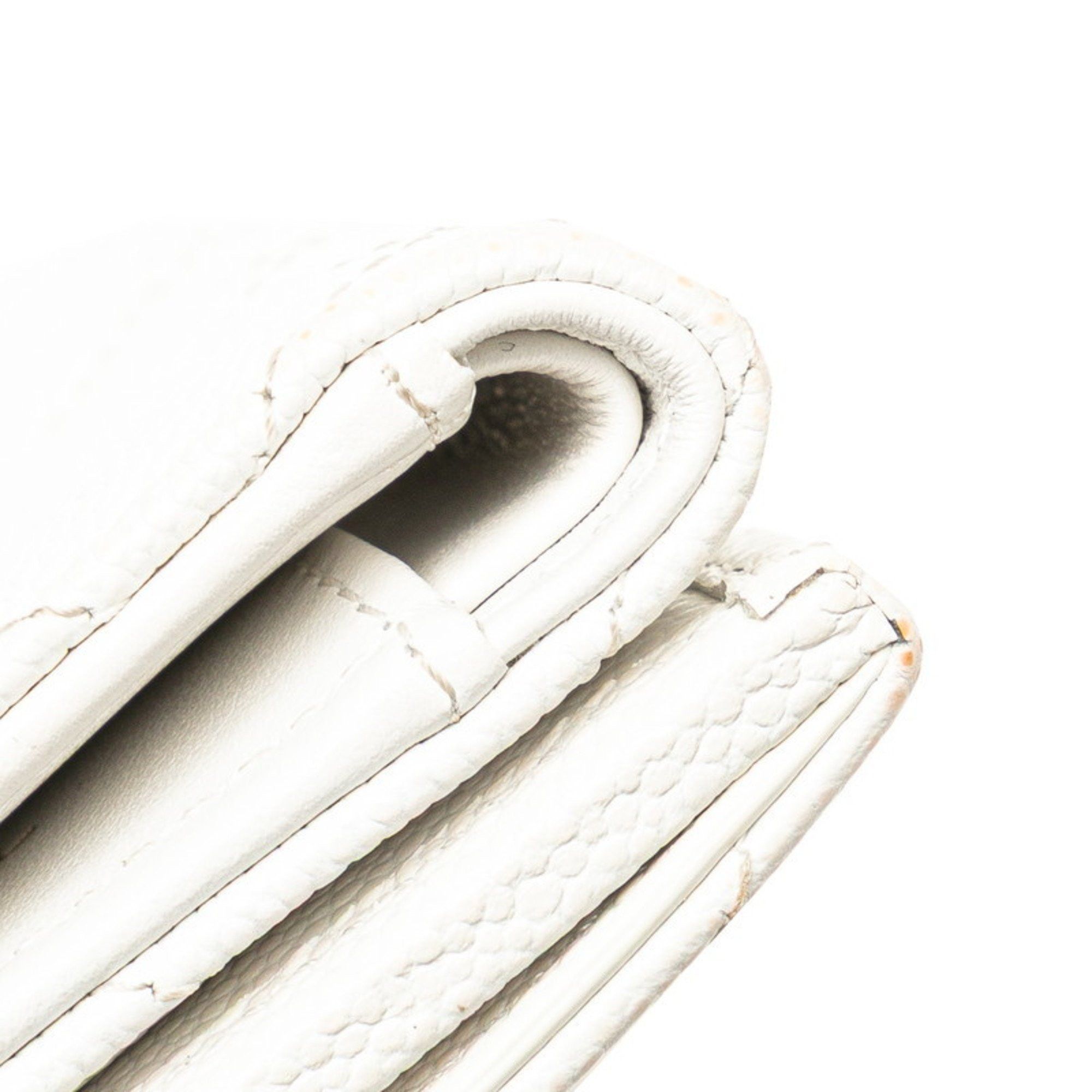 Chanel CHANEL Matelasse Coco Mark Tri-fold Wallet, Compact White, Gold Hardware, Caviar Skin, Women's Size ONE SIZE - 5 Thumbnail