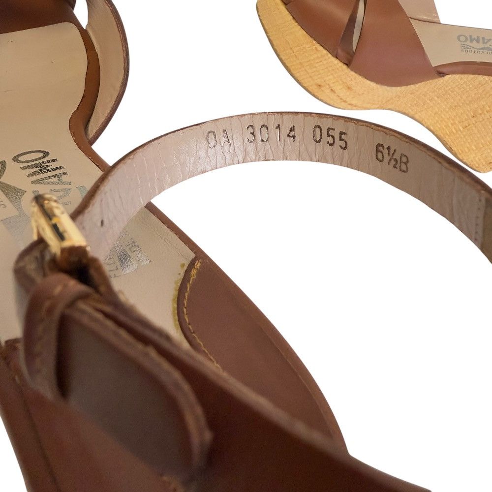 Salvatore Ferragamo Salvatore Ferragamo Salvatore Ferragamo Leather Wedge Sandals Leather Shoes DUTY FREE for USA Size ONE SIZE - 11 Thumbnail