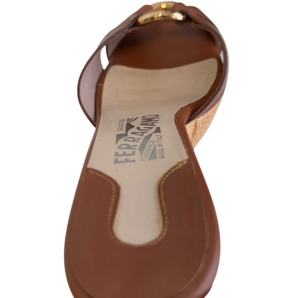 Salvatore Ferragamo Salvatore Ferragamo Salvatore Ferragamo Leather Wedge Sandals Leather Shoes DUTY FREE for USA Size ONE SIZE - 8 Thumbnail
