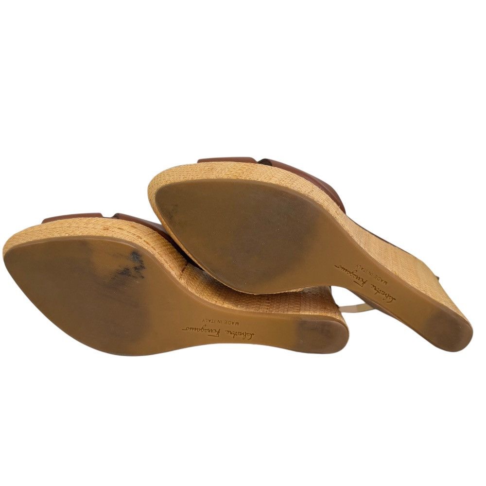 Salvatore Ferragamo Salvatore Ferragamo Salvatore Ferragamo Leather Wedge Sandals Leather Shoes DUTY FREE for USA Size ONE SIZE - 7 Thumbnail