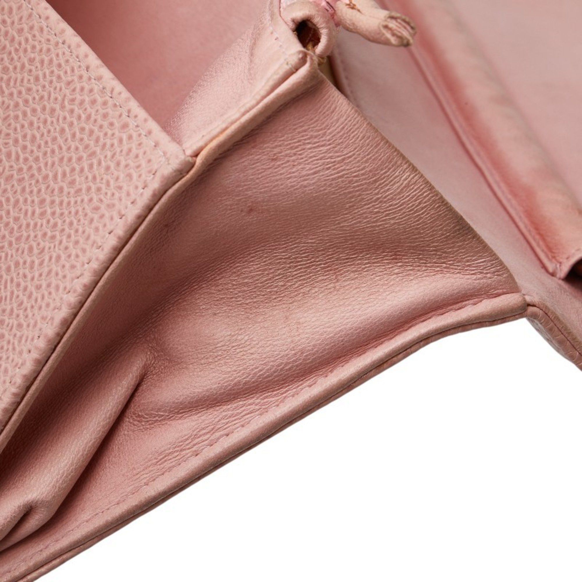 Chanel CHANEL Coco Mark Chain Shoulder Wallet in Pink Caviar Skin for Women Size ONE SIZE - 11 Thumbnail