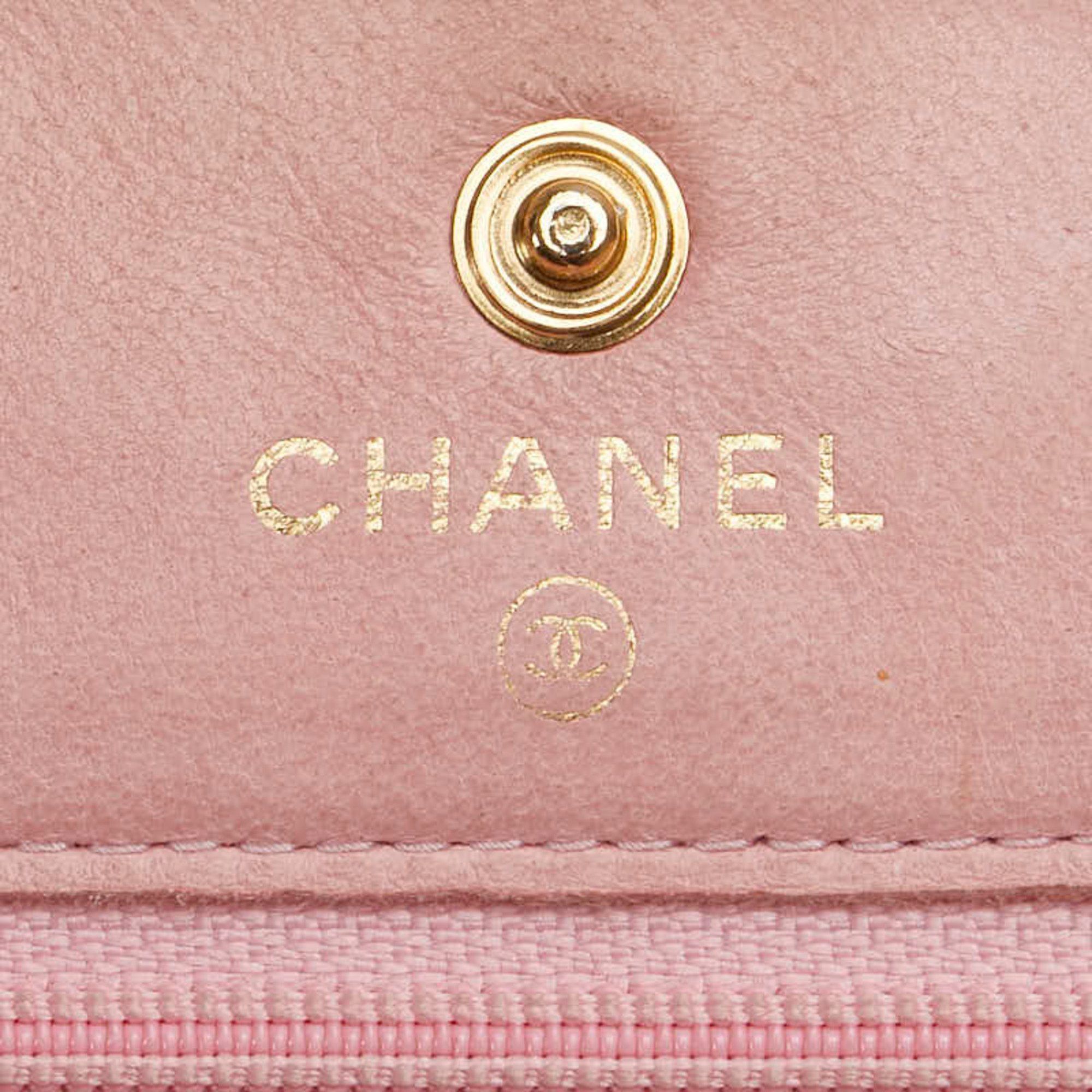 Chanel CHANEL Coco Mark Chain Shoulder Wallet in Pink Caviar Skin for Women Size ONE SIZE - 15 Thumbnail