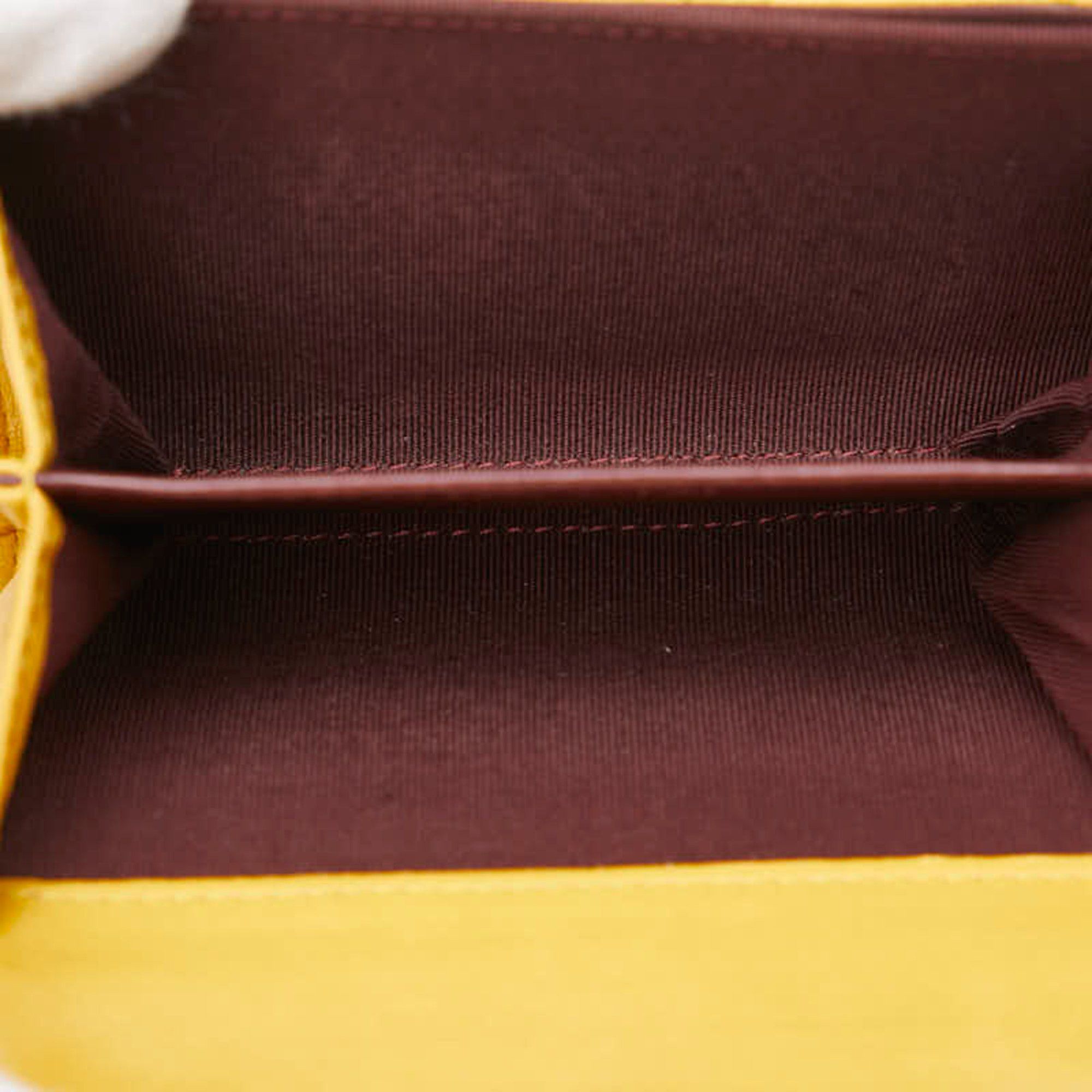 Chanel CHANEL Matelasse Coco Mark Wallet/Coin Case/Business Card Case/Card Case Yellow/Brown Lambskin Women's Size ONE SIZE - 9 Thumbnail