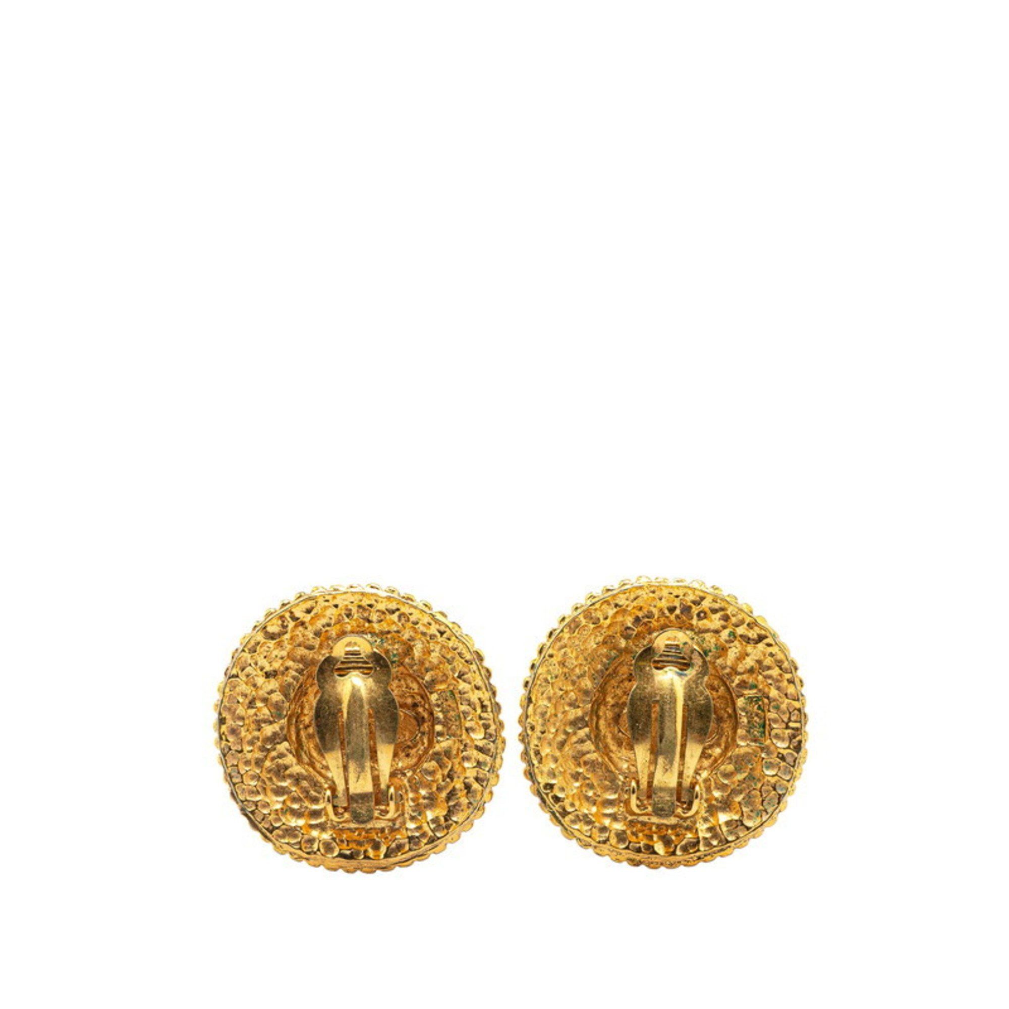 Chanel CHANEL Coco Mark Logo Round Earrings, Gold Plated, Women's Size ONE SIZE - 2 Thumbnail