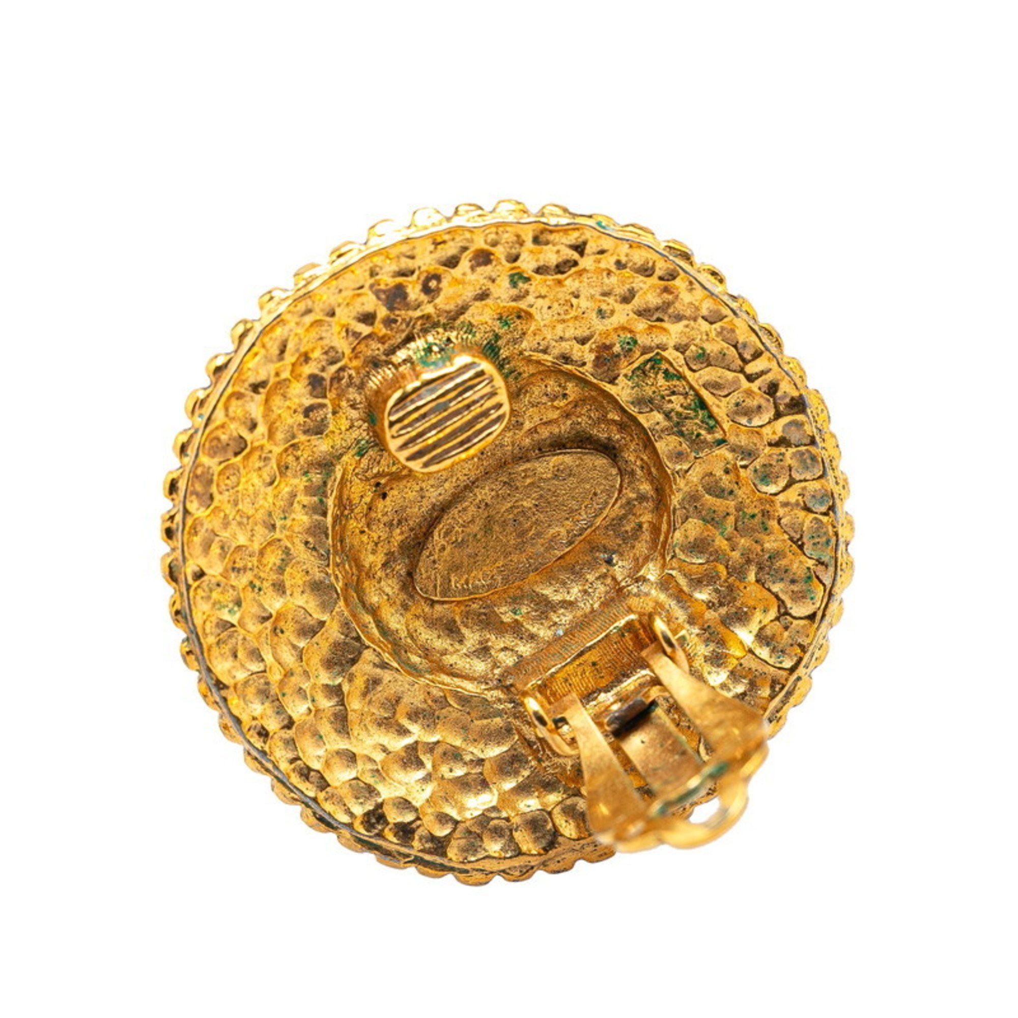 Chanel CHANEL Coco Mark Logo Round Earrings, Gold Plated, Women's Size ONE SIZE - 3 Thumbnail