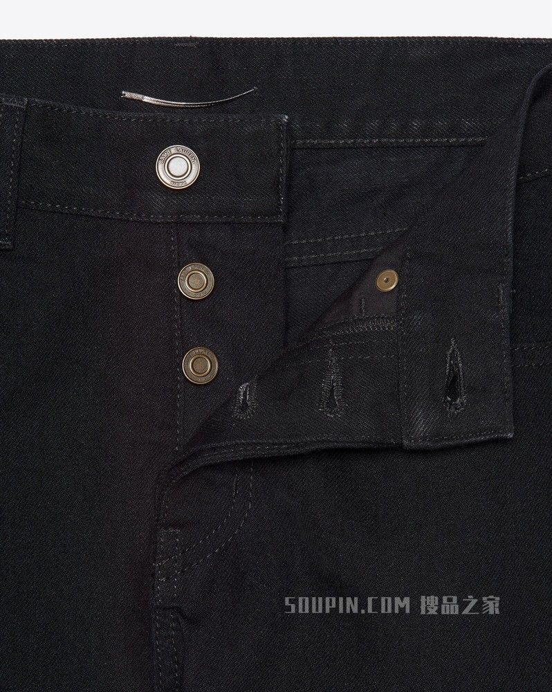 Saint Laurent Paris slim-fit jeans in worn black denim Size US 28 / EU 44 - 3 Thumbnail