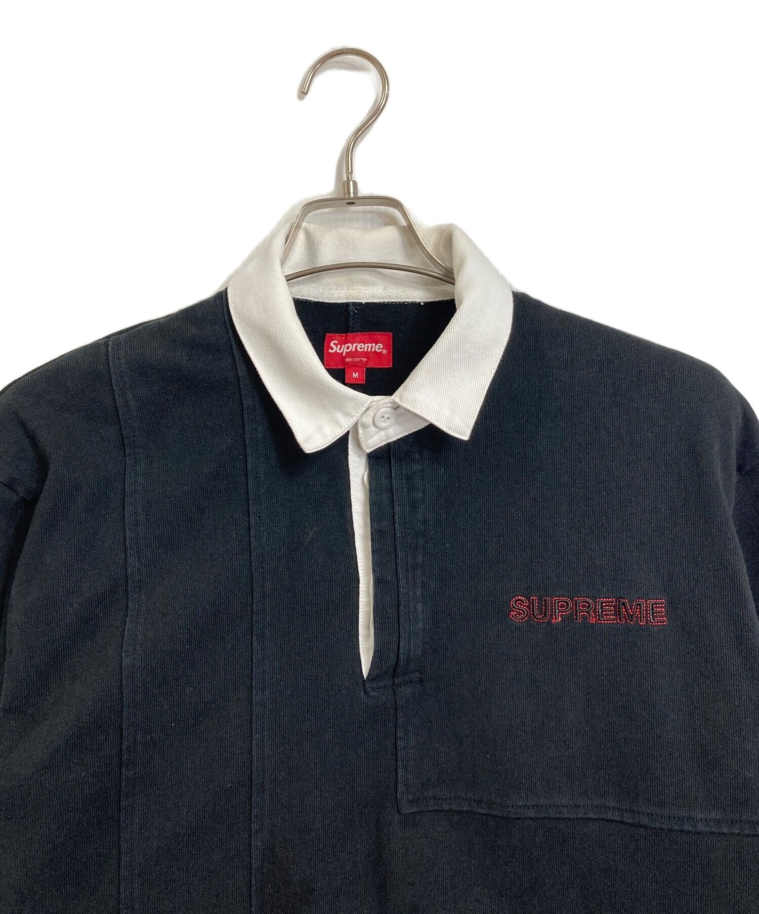 SUPREME 20SS 7s Rugby Cotton Polo Shirt Black Size M