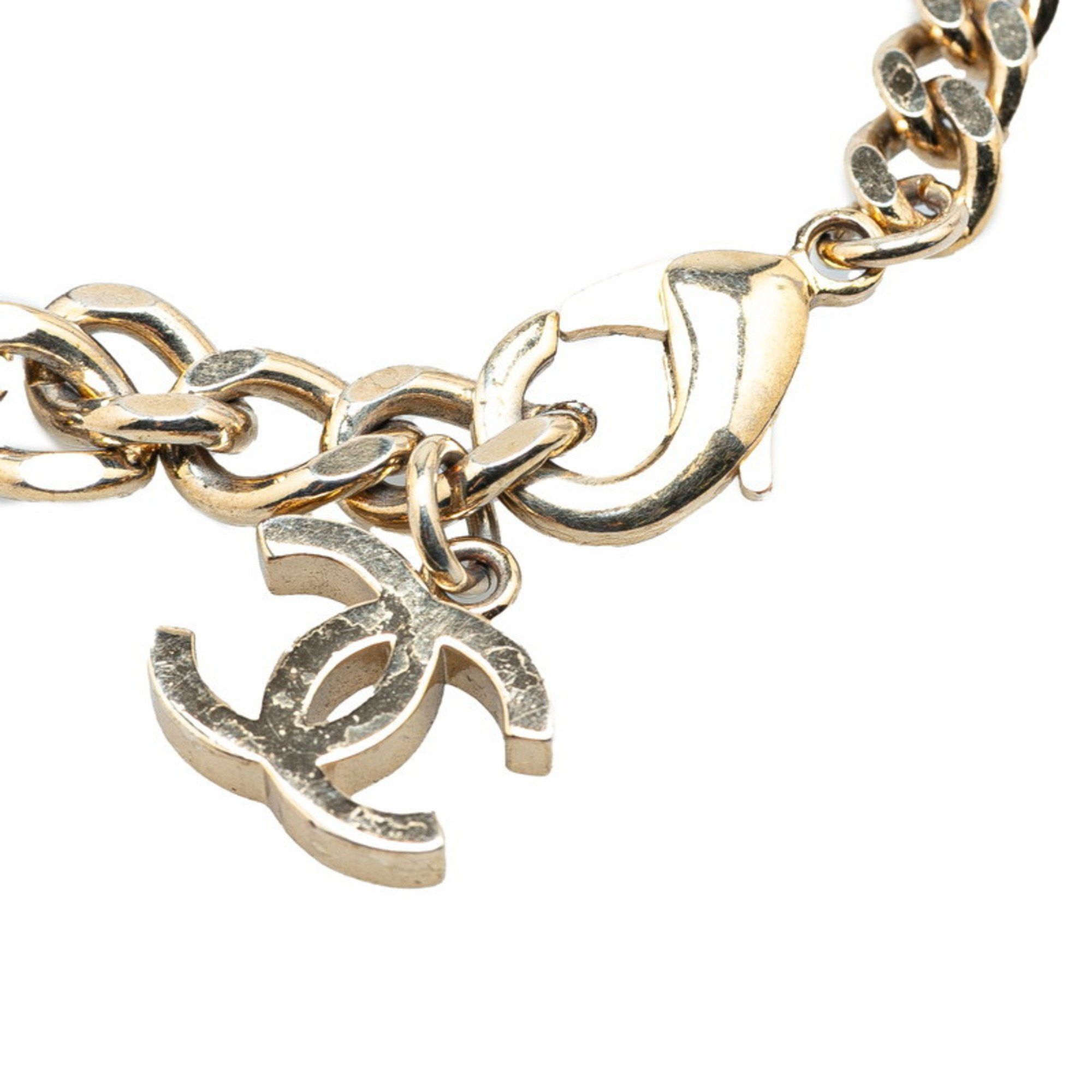 Chanel Chanel Coco Mark Rhinestone Chain Bracelet in Silver Metal for Women Size ONE SIZE - 5 Thumbnail