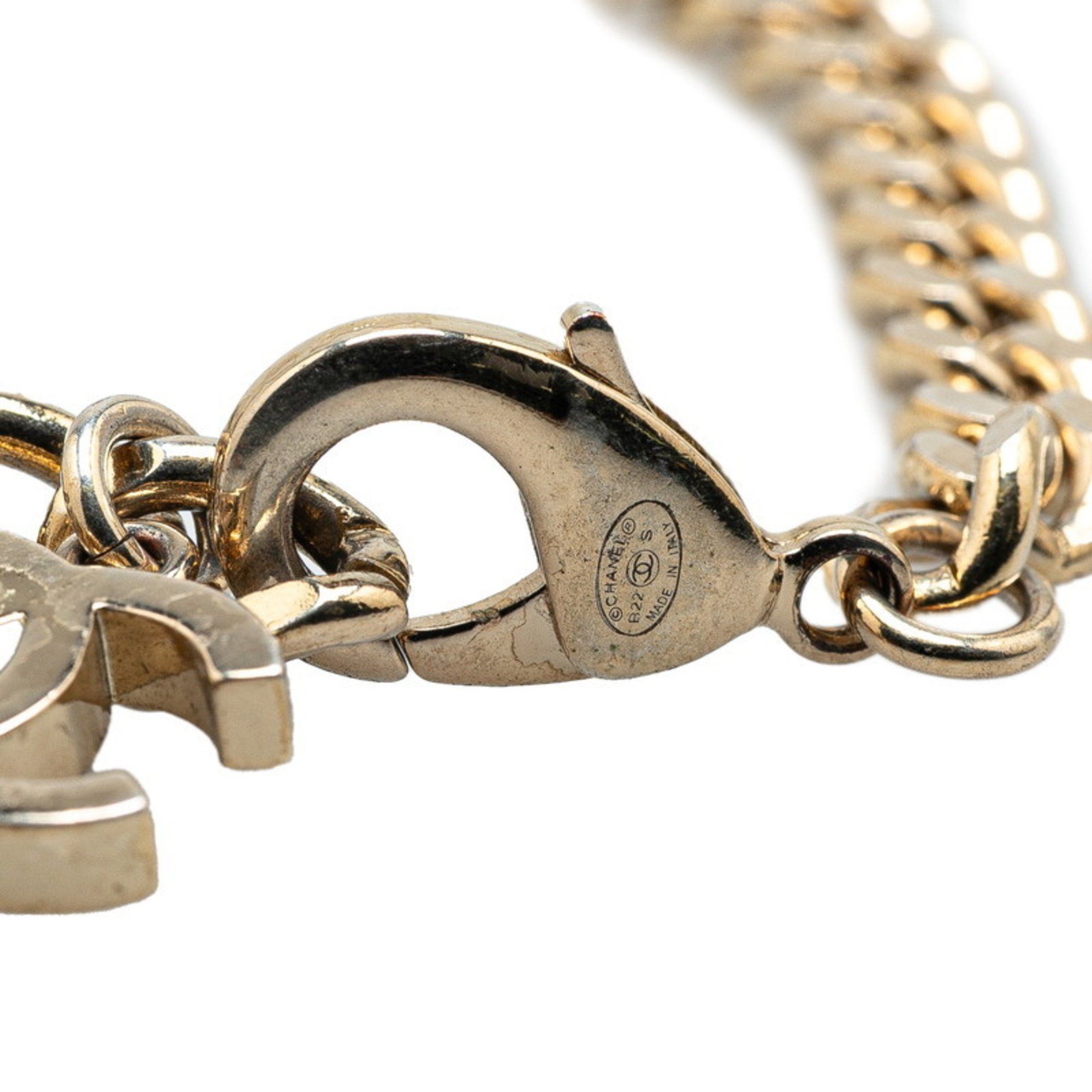 Chanel Chanel Coco Mark Rhinestone Chain Bracelet in Silver Metal for Women Size ONE SIZE - 6 Thumbnail