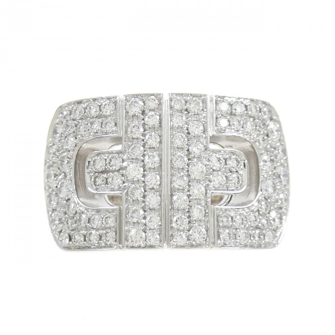 Bvlgari Bvlgari Bvlgari Parentesi 750 White Gold Diamond Ring Size 8 Metal Ring DUTY FREE for USA Size ONE SIZE - 2 Thumbnail