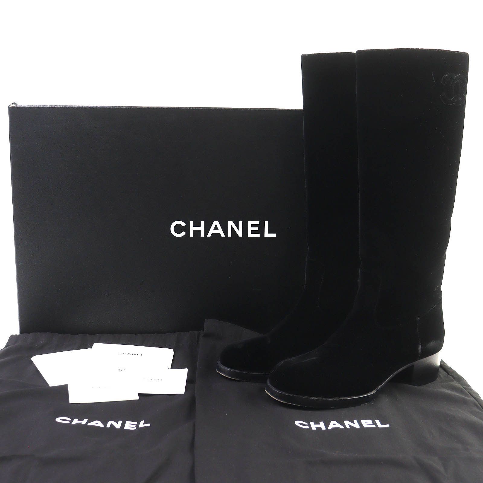 Chanel Chanel Chanel COCO Mark Velour Long Boots Suede Shoes G37985 DUTY FREE for USA Size ONE SIZE - 2 Thumbnail