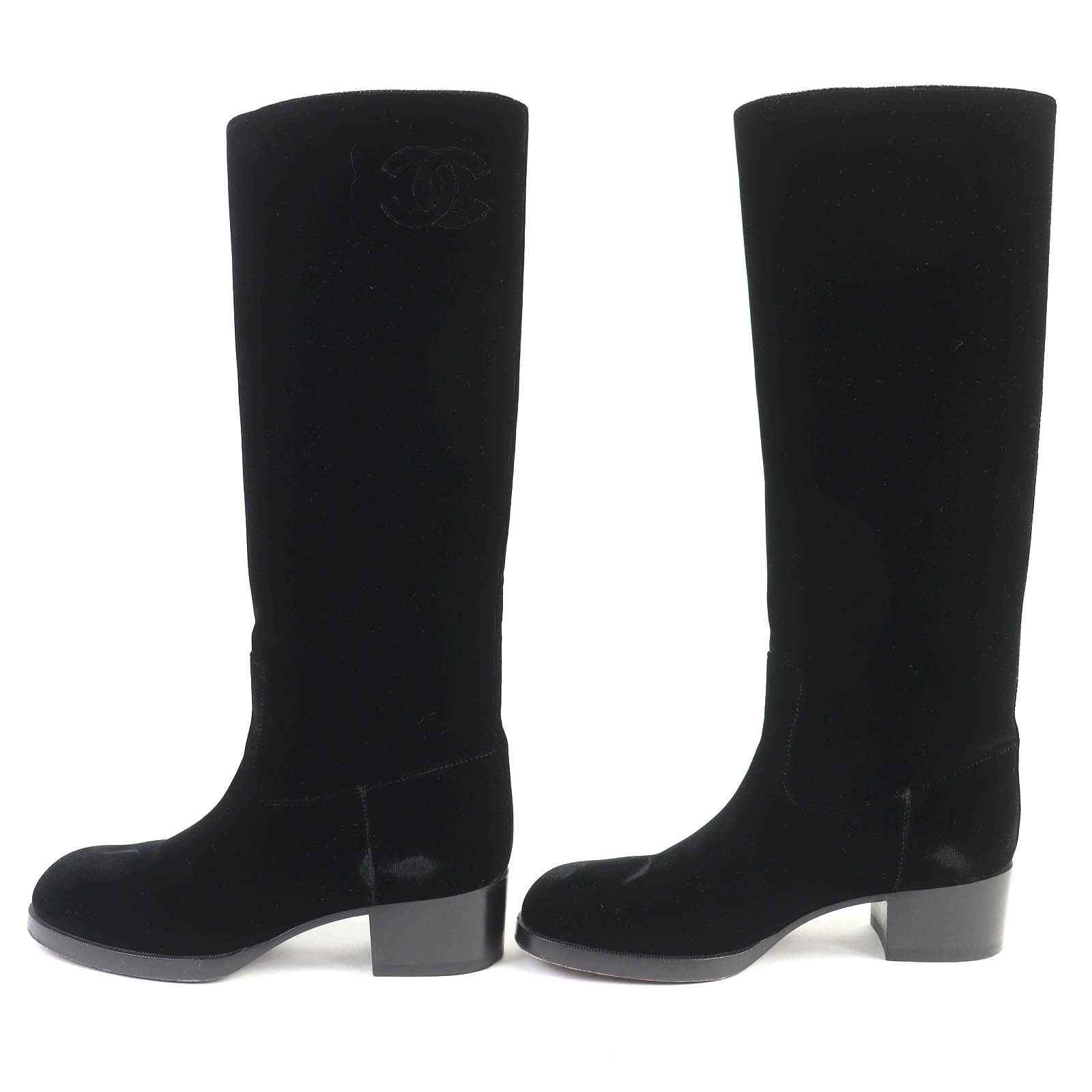 Chanel Chanel Chanel COCO Mark Velour Long Boots Suede Shoes G37985 DUTY FREE for USA Size ONE SIZE - 3 Thumbnail