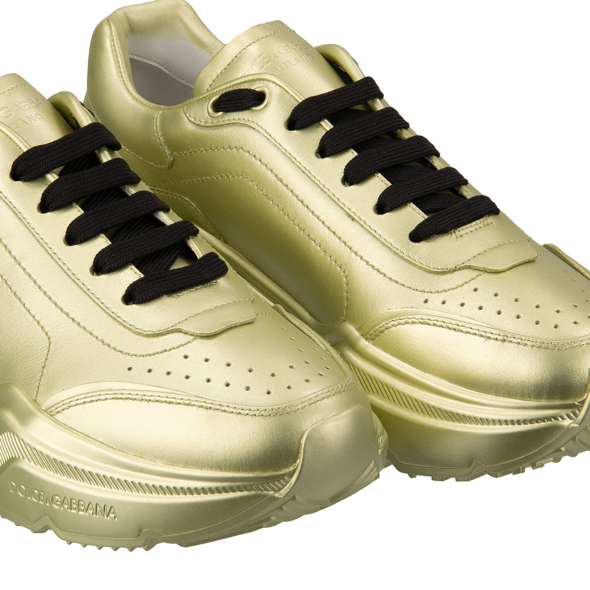 Dolce Gabbana Leather Sneaker DAYMASTER Metallic Light Green
