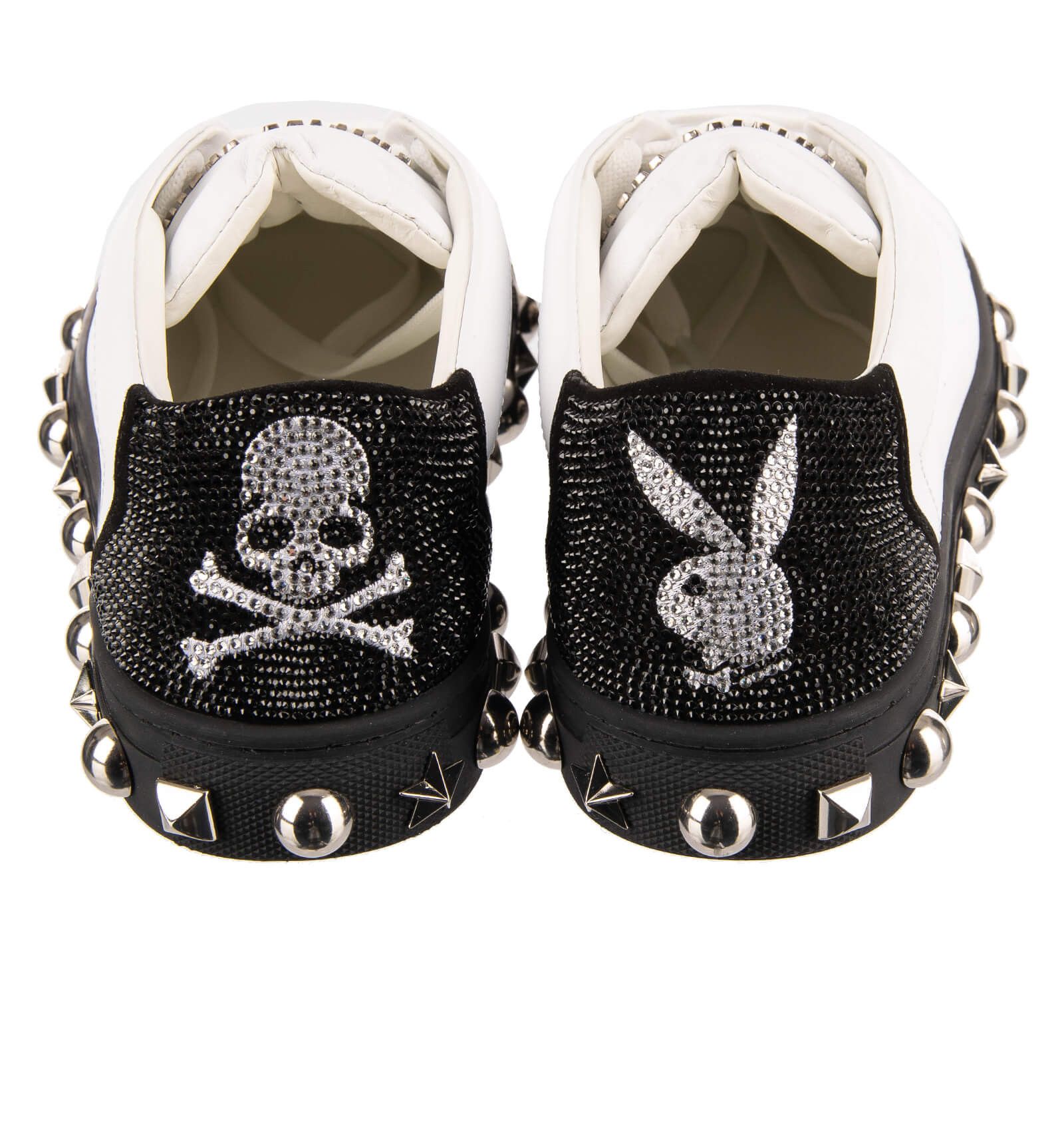 Philipp Plein PLAYBOY Crystal Bunny Skull Low-Top Sneaker Shoes