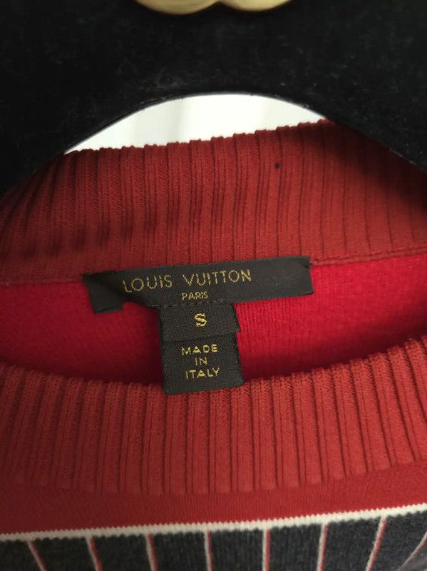 Louis Vuitton Louis Vuitton Red Wool Striped Sweater 0089 Size S / US 4 / IT 40 - 4 Thumbnail