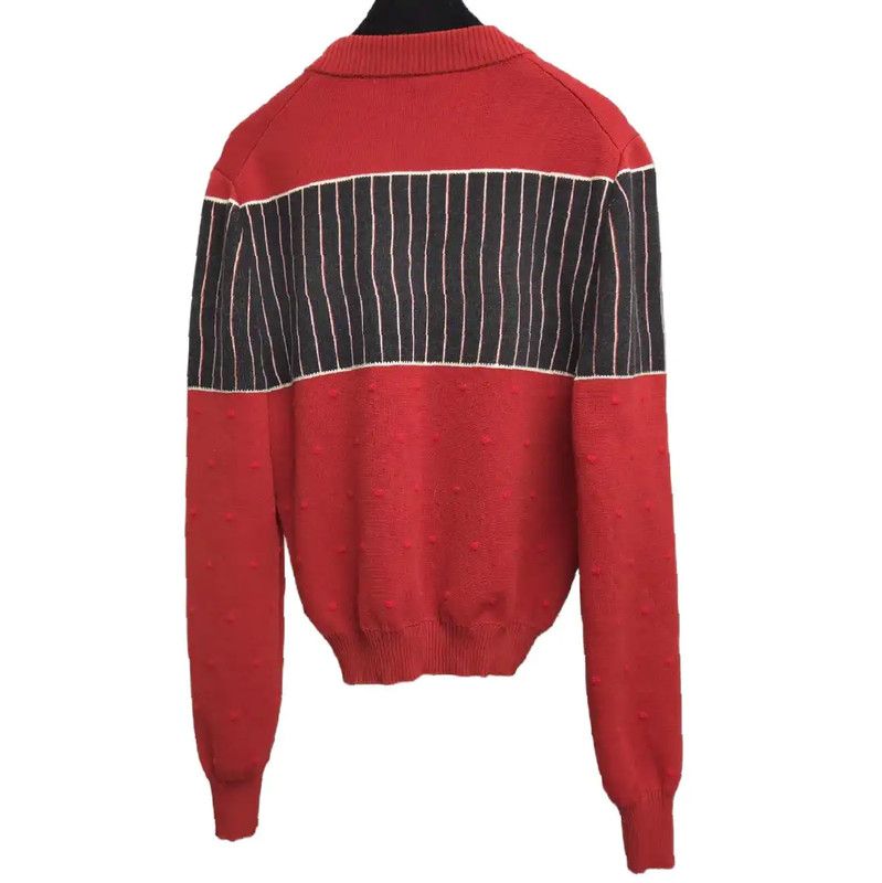 Louis Vuitton Louis Vuitton Red Wool Striped Sweater 0089 Size S / US 4 / IT 40 - 6 Thumbnail
