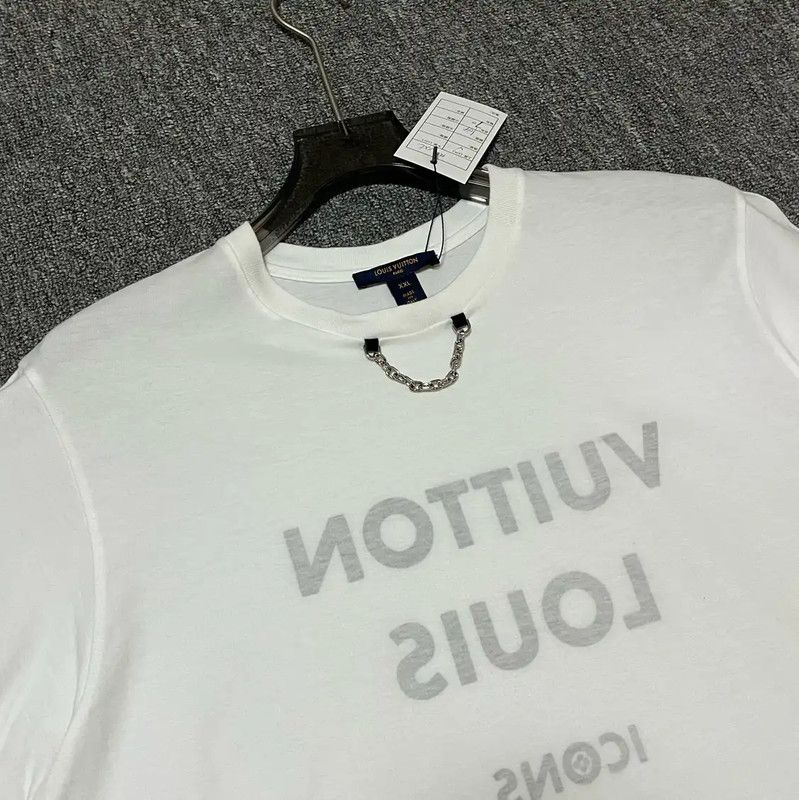 Louis Vuitton Louis Vuitton Spring Autumn White Cotton T-Shirt 0089 Size XXL / US 16-18 / IT 52-54 - 3 Thumbnail
