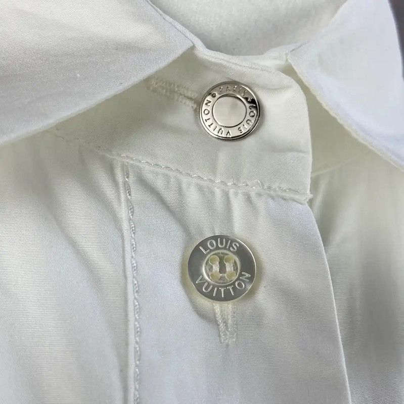 Louis Vuitton Louis Vuitton White Cotton Dress for Women 0089 Size M / US 6-8 / IT 42-44 - 3 Thumbnail