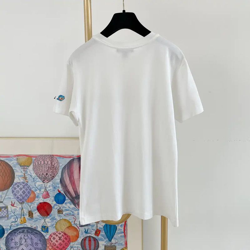 Louis Vuitton Louis Vuitton Women's Logo Cotton T-Shirt 0089 Size XS / US 0-2 / IT 36-38 - 2 Thumbnail
