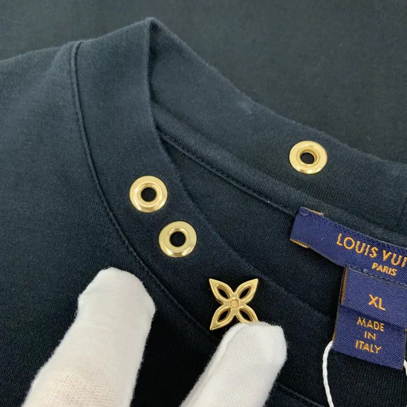 Louis Vuitton Louis Vuitton Black Cotton T-Shirt for Women 0089 Size XL / US 12-14 / IT 48-50 - 8 Thumbnail
