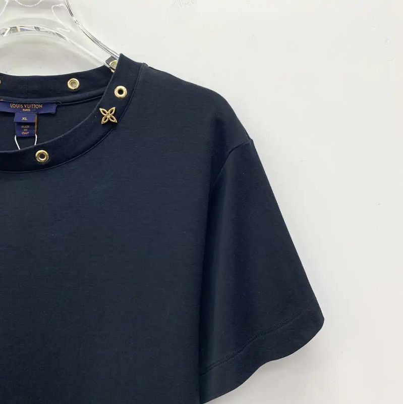 Louis Vuitton Louis Vuitton Black Cotton T-Shirt for Women 0089 Size XL / US 12-14 / IT 48-50 - 3 Thumbnail