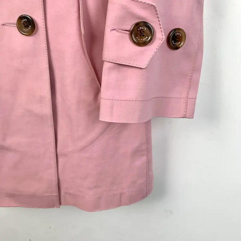 Louis Vuitton Louis Vuitton Pink Cotton Women's Trench Coat 0089 Size S / US 4 / IT 40 - 4 Thumbnail