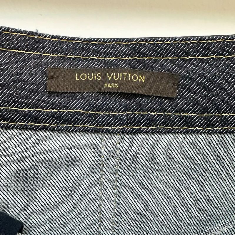 Louis Vuitton Louis Vuitton Summer Blue Cotton Skirt 0089 Size 23" - 4 Thumbnail