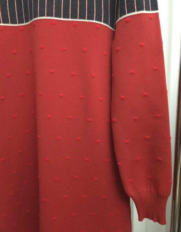 Louis Vuitton Louis Vuitton Red Wool Polka Dot Dress 0089 Size S / US 4 / IT 40 - 7 Thumbnail