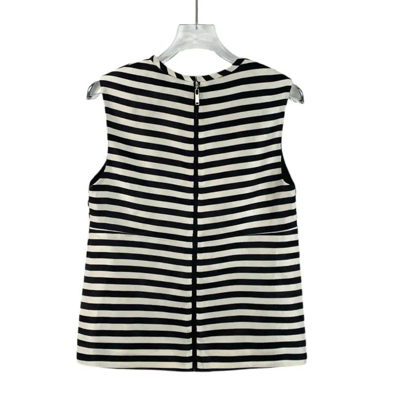 Louis Vuitton Louis Vuitton Striped Silk Women's T-Shirt 0089 Size XS / US 0-2 / IT 36-38 - 2 Thumbnail