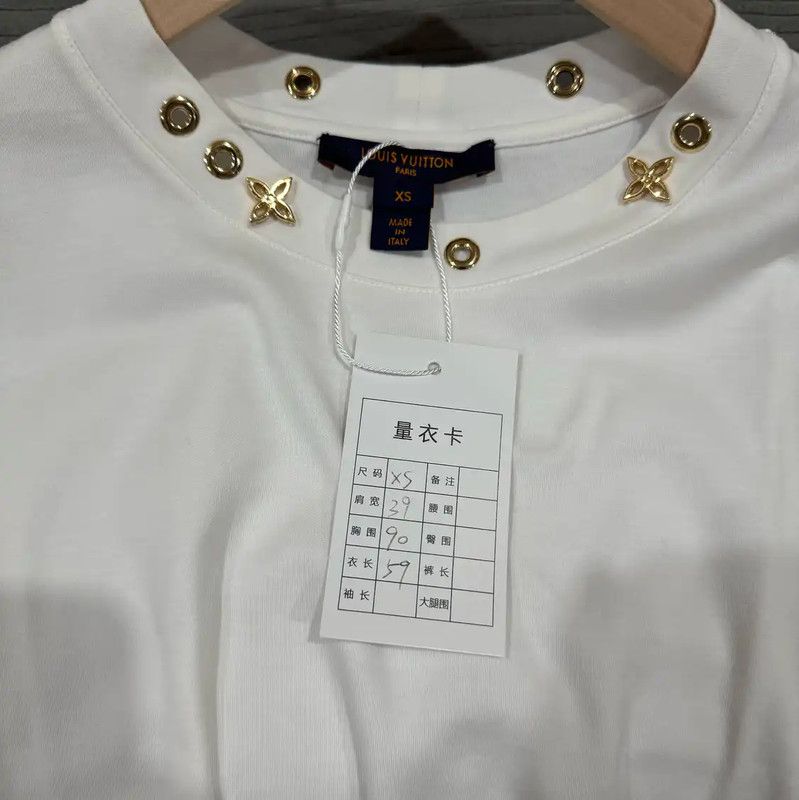 Louis Vuitton Louis Vuitton White Cotton Women's T-Shirt 0089 Size XS / US 0-2 / IT 36-38 - 3 Thumbnail