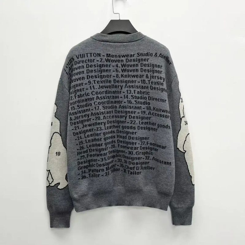 Louis Vuitton Louis Vuitton Gray Wool Blend Logo Knit Sweater 0089 Size S / US 4 / IT 40 - 2 Thumbnail