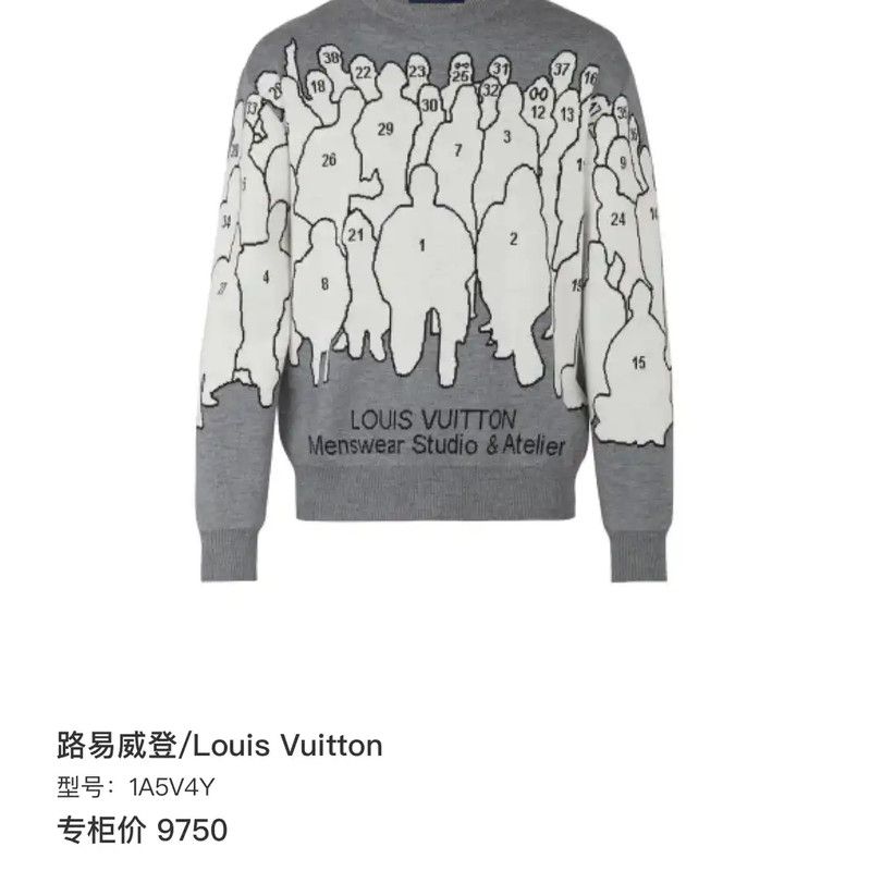 Louis Vuitton Louis Vuitton Gray Wool Blend Logo Knit Sweater 0089 Size S / US 4 / IT 40 - 5 Thumbnail