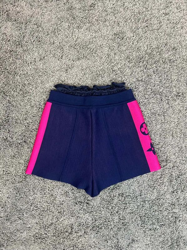Louis Vuitton Louis Vuitton Blue Cotton Women's Shorts 0089 Size 22" - 2 Thumbnail