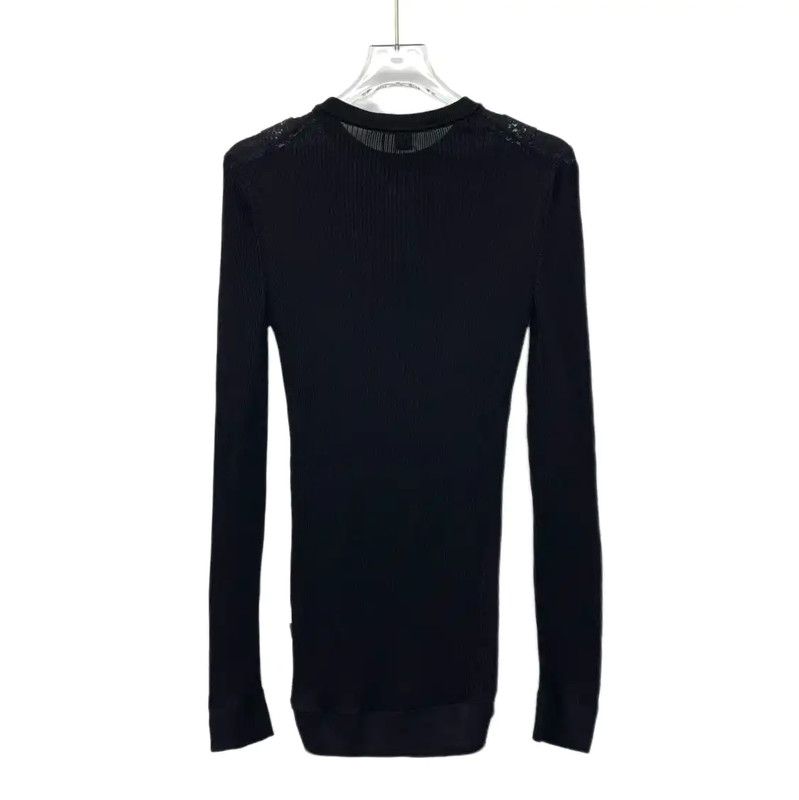 Louis Vuitton Louis Vuitton Black Long Sleeve Knit Top 0089 Size M / US 6-8 / IT 42-44 - 2 Thumbnail