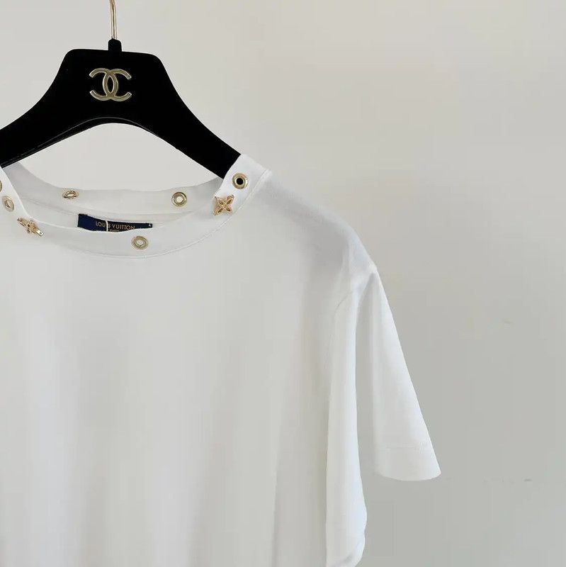 Louis Vuitton Louis Vuitton White Summer Short Sleeve T-Shirt 0089 Size XS / US 0-2 / IT 36-38 - 3 Thumbnail