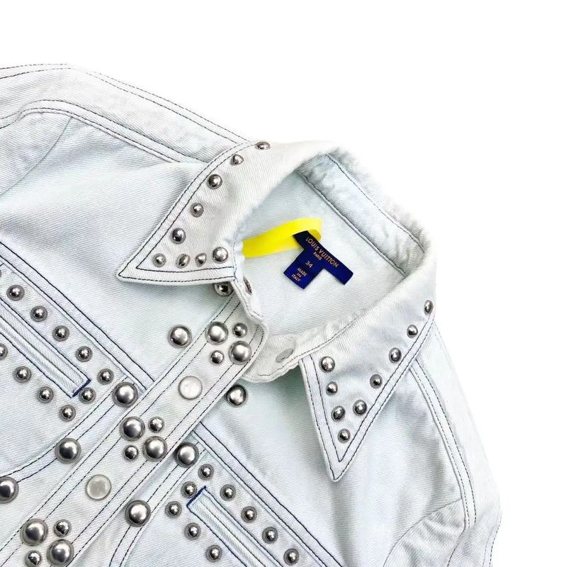 Louis Vuitton Louis Vuitton Light Blue Cotton Jacket for Women 0089 Size ONE SIZE - 3 Thumbnail