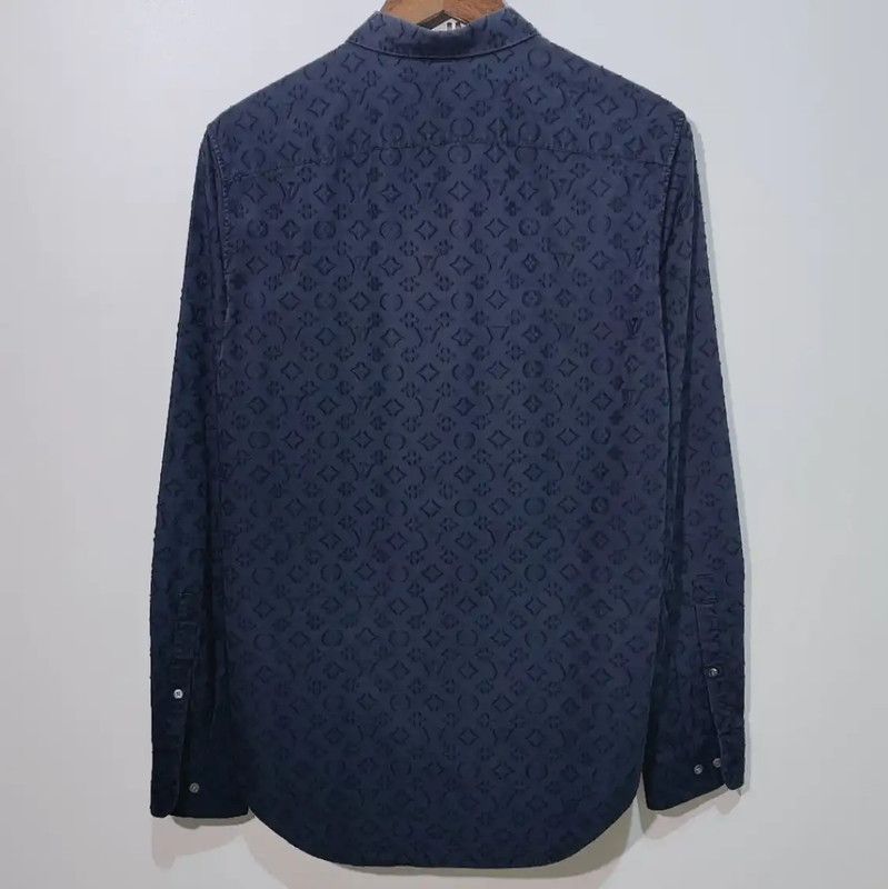 Louis Vuitton Louis Vuitton Women's Dark Blue Cotton Shirt 0089 Size S / US 4 / IT 40 - 2 Thumbnail