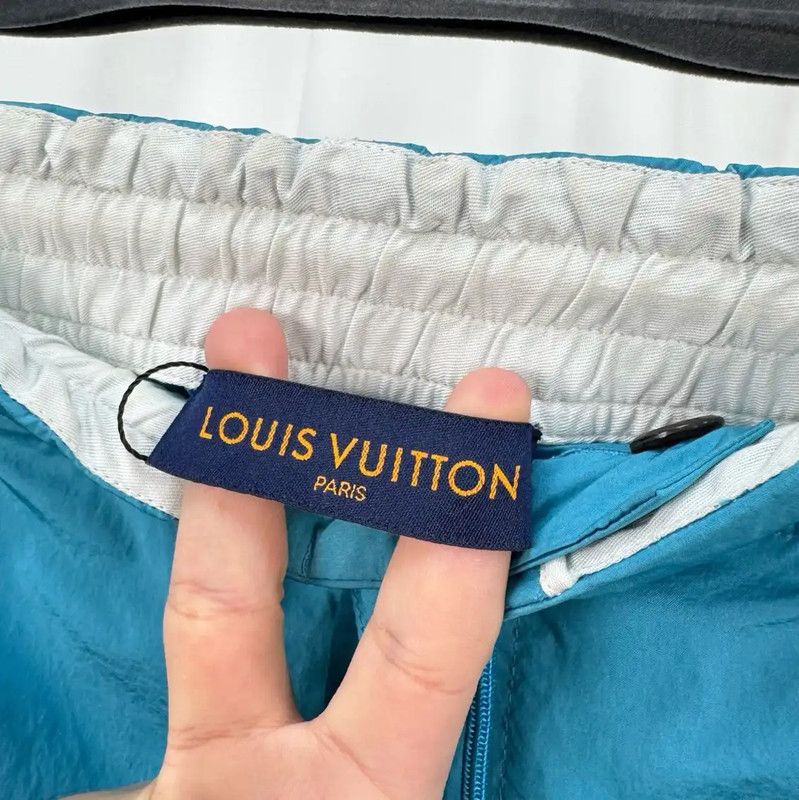 Louis Vuitton Louis Vuitton Blue Nylon Casual Pants for Women 0089 Size 23" - 5 Thumbnail