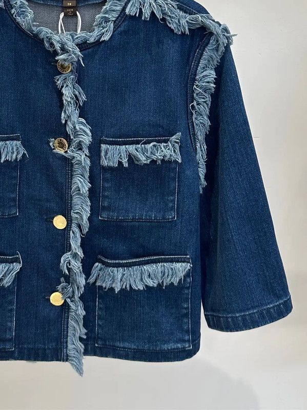 Louis Vuitton Louis Vuitton Fringe Denim Jacket for Women 0089 Size S / US 4 / IT 40 - 3 Thumbnail