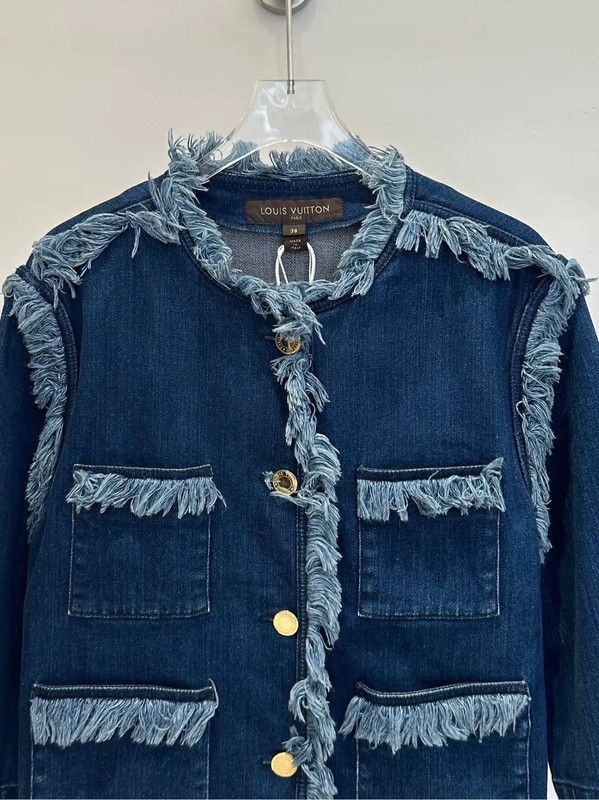 Louis Vuitton Louis Vuitton Fringe Denim Jacket for Women 0089 Size S / US 4 / IT 40 - 2 Thumbnail