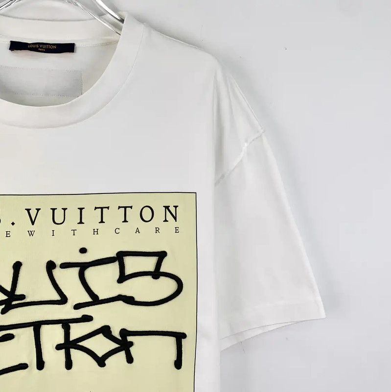 Louis Vuitton XXl White Cotton Women's T-Shirt 0089