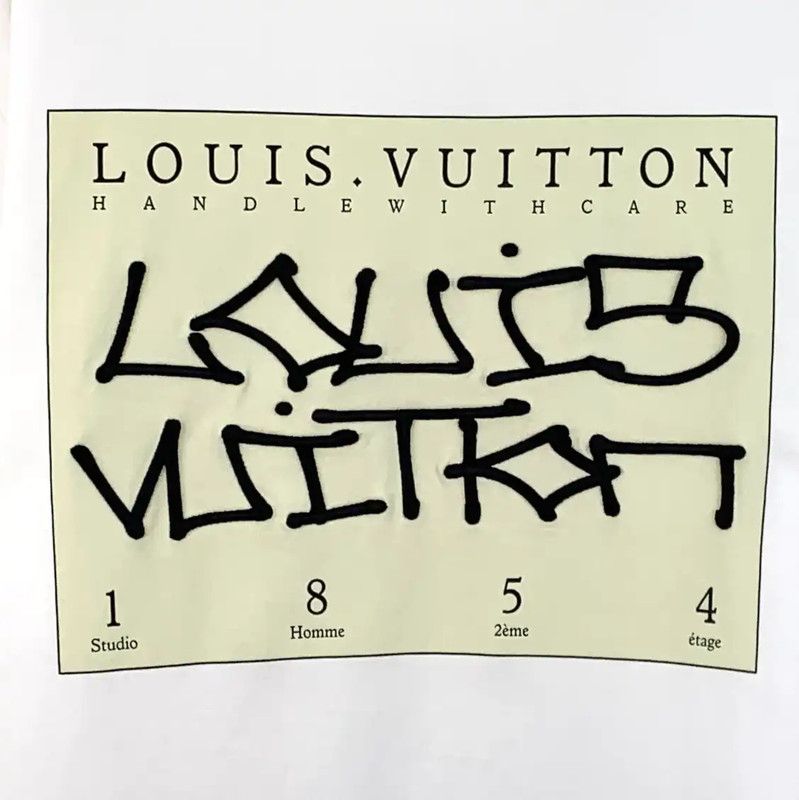 Louis Vuitton Louis Vuitton XXl White Cotton Women's T-Shirt 0089 Size XXL / US 16-18 / IT 52-54 - 4 Thumbnail