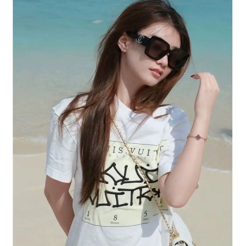 Louis Vuitton Louis Vuitton XXl White Cotton Women's T-Shirt 0089 Size XXL / US 16-18 / IT 52-54 - 10 Thumbnail