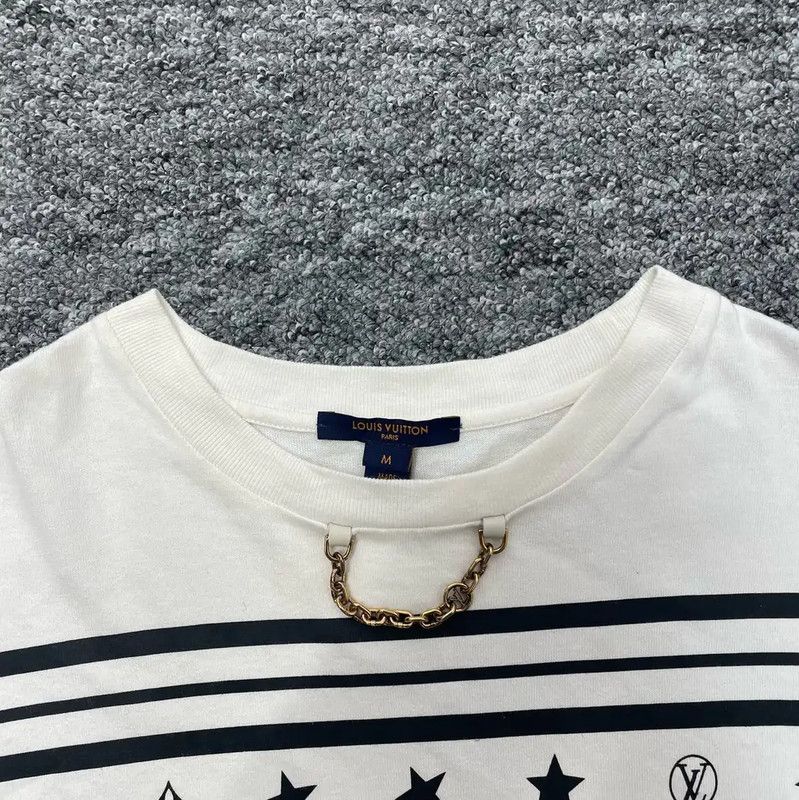Louis Vuitton Louis Vuitton Summer White Cotton T-Shirt 0089 Size M / US 6-8 / IT 42-44 - 3 Thumbnail