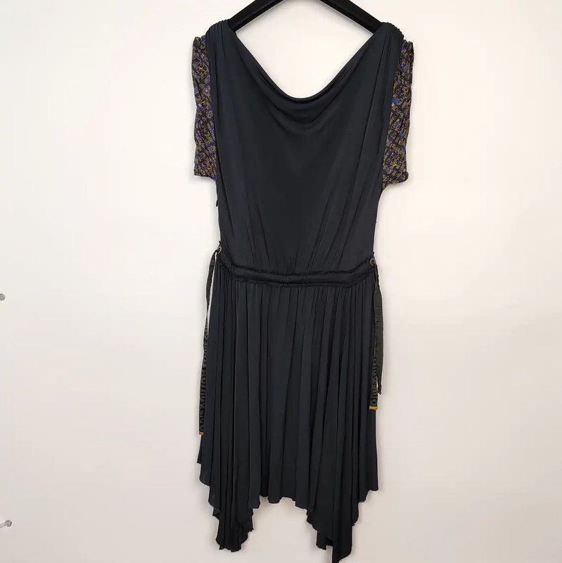 Louis Vuitton Louis Vuitton Black Draped Dress for Women 0089 Size S / US 4 / IT 40 - 2 Thumbnail
