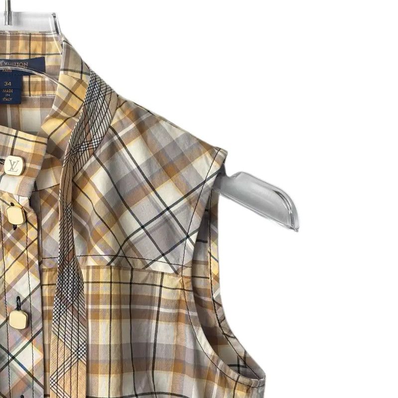 Louis Vuitton Louis Vuitton Yellow Cotton Blend Women's Dress 0089 Size M / US 6-8 / IT 42-44 - 3 Thumbnail