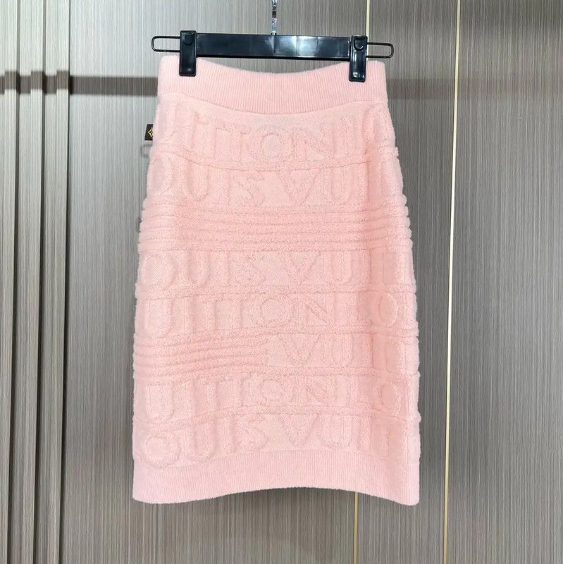 Louis Vuitton Louis Vuitton Pink Wool A-Line Skirt 0089 Size 22" - 2 Thumbnail