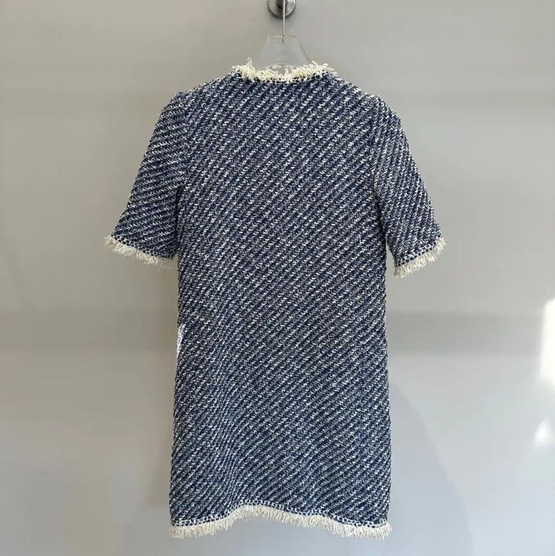 Louis Vuitton Louis Vuitton Blue Cotton Blend Long Coat 0089 Size XS / US 0-2 / IT 36-38 - 5 Thumbnail