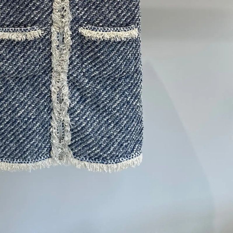 Louis Vuitton Louis Vuitton Blue Cotton Blend Long Coat 0089 Size XS / US 0-2 / IT 36-38 - 3 Thumbnail
